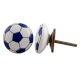 Navy Blue Football Ceramic Flat Knob